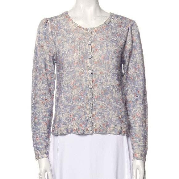 LoveShackFancy Floral Wool Cardigan - Picture 1 of 3